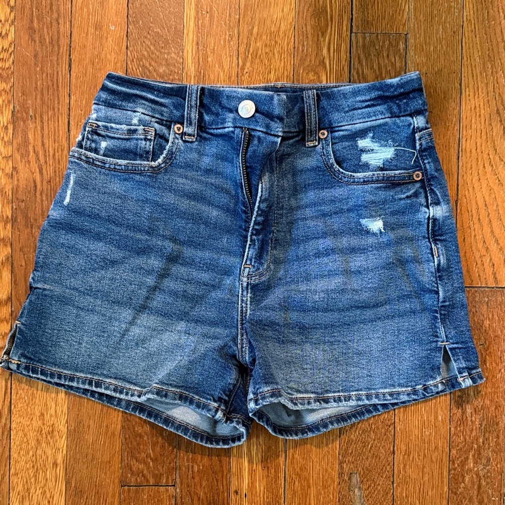 American Eagle Outfitters Distressed Blue Jean Shorts
